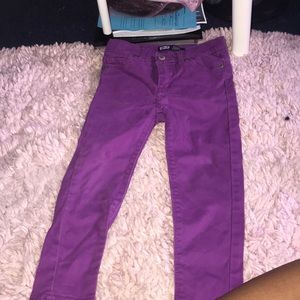 Girls purple denim leggings jeans